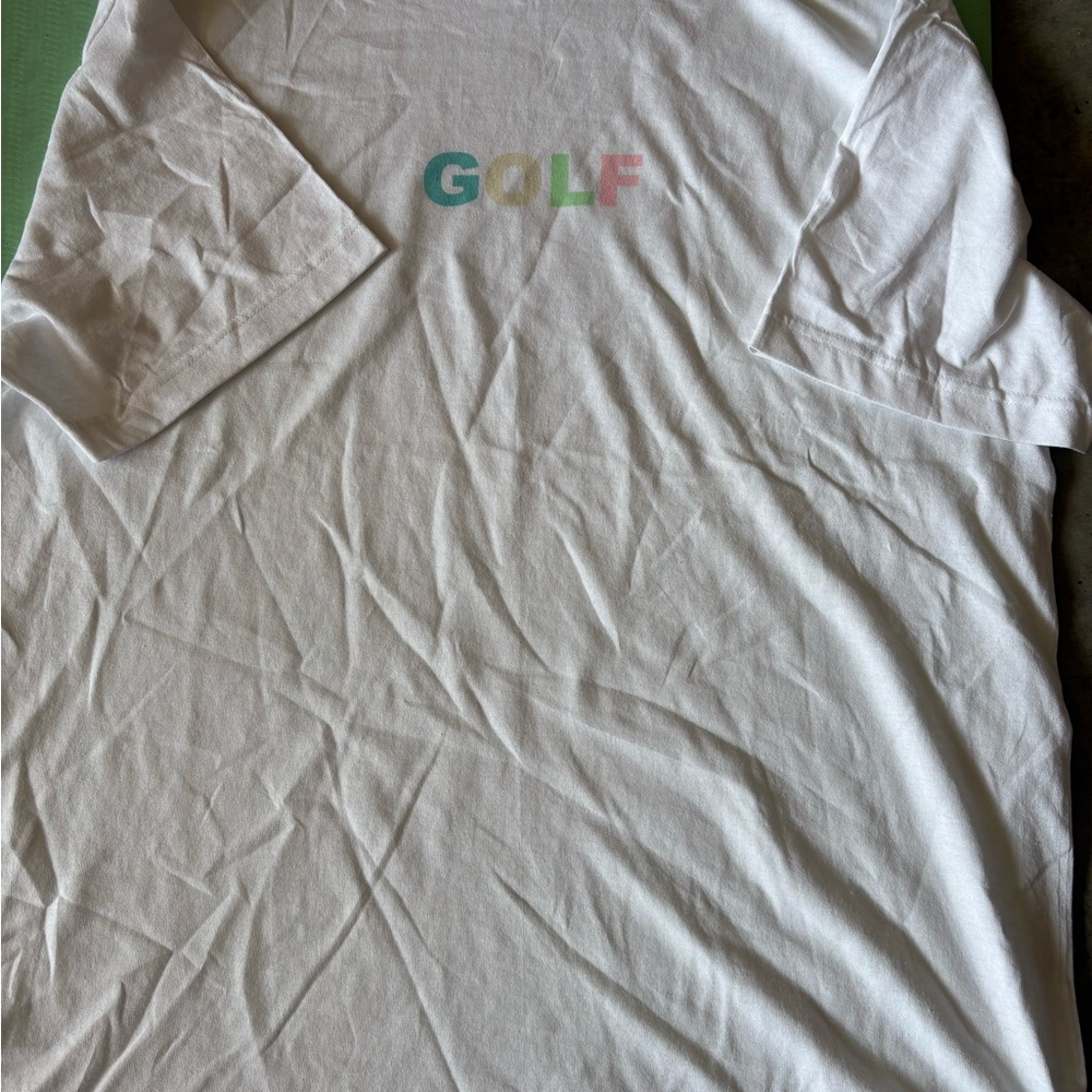 Golf Wang White Tee with Multicolor Logo